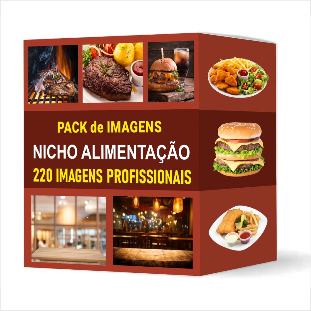 mockup do produto 220 imagens pararedes sociais e anúncios no nicho de alimentação, restaurantes, fastfood