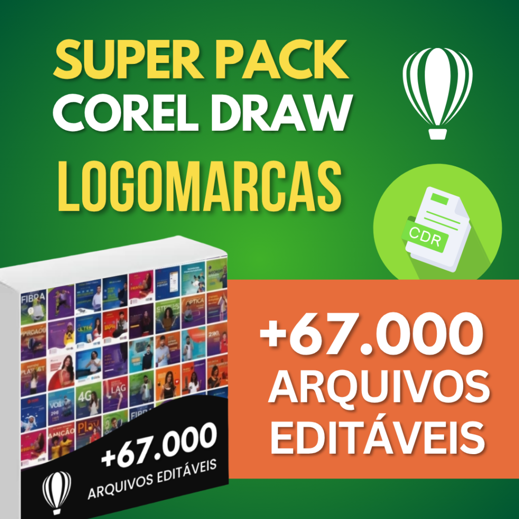 super pack de logomarcas Corel Draw vetorizadas para usar como inspiração nas criações de logos e identidade visual. Ideal para designers gráficos, freelancers da área de design para gráficas e agências de marketing.