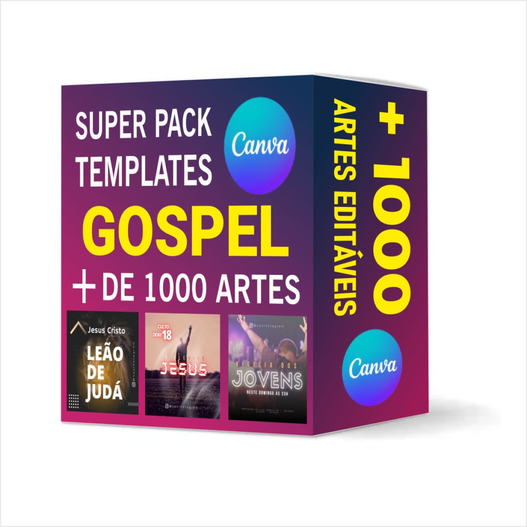 mockup do produto digital 1000 templates canva para igreja gospel